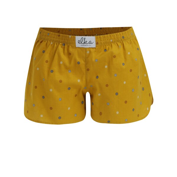 Boxeri galben mustar cu buline - El.Ka Underwear