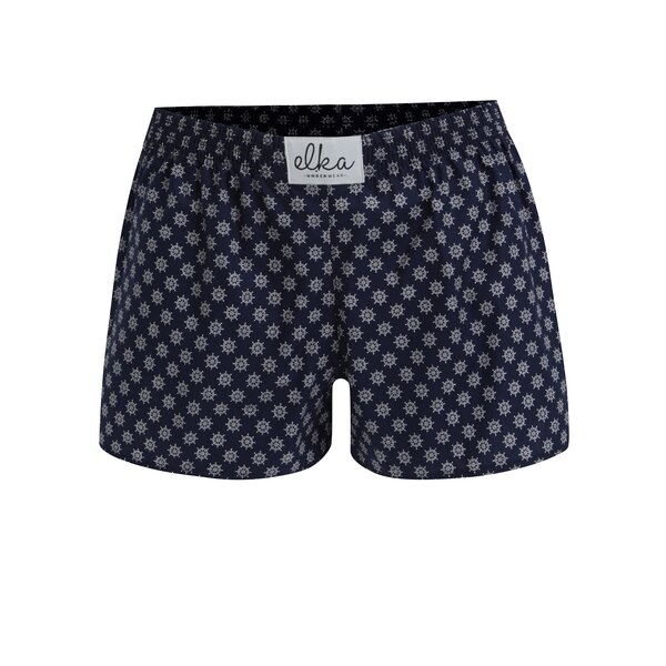 Boxeri bleumarin cu print marinaresc pentru femei - El.Ka Underwear