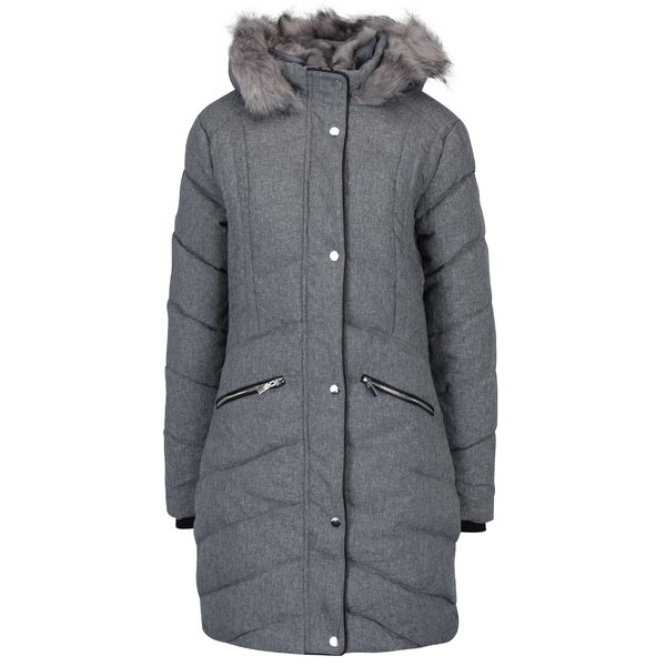 Geaca matlasata gri melanj cu blana artificiala Dorothy Perkins