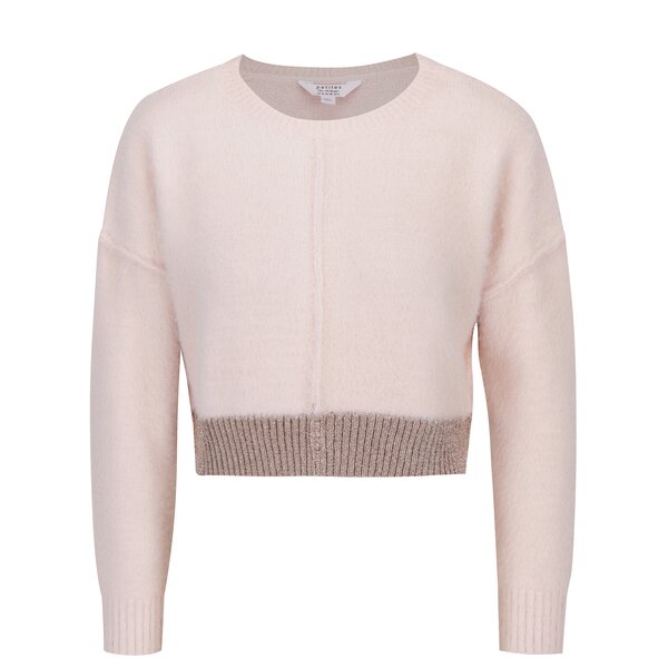 Pulover crop roz pal cu tiv decorativ Miss Selfridge Petites