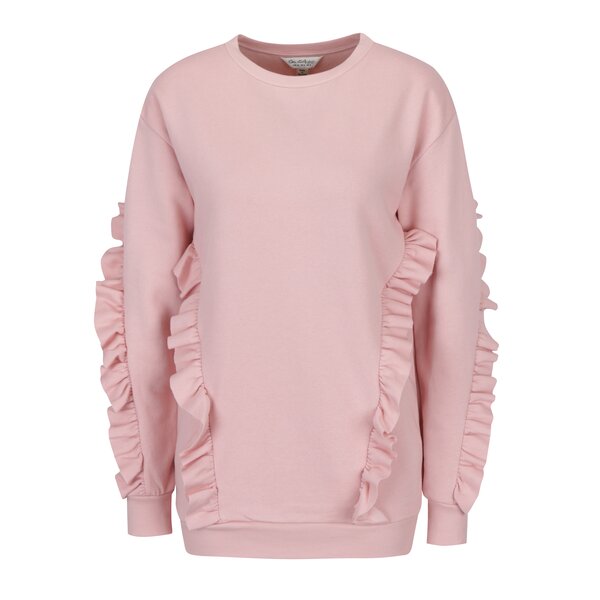 Bluza roz pal cu volane Miss Selfridge