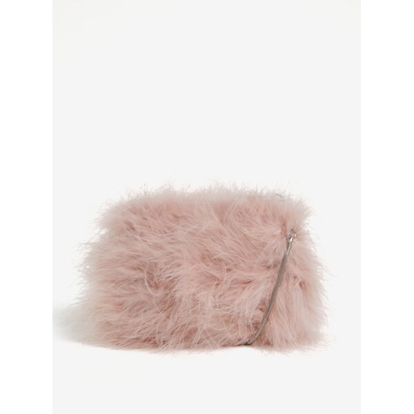 Geanta crossbody roz cu pene Miss Selfridge