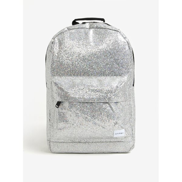 Rucsac argintiu cu buzunar pentru notebook Spiral Silver Glamour 18 l