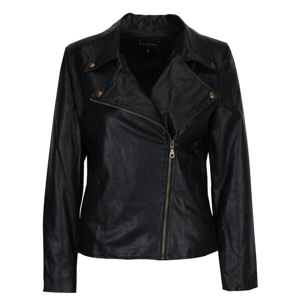 Jacheta biker neagra cu fermoar Kvinna