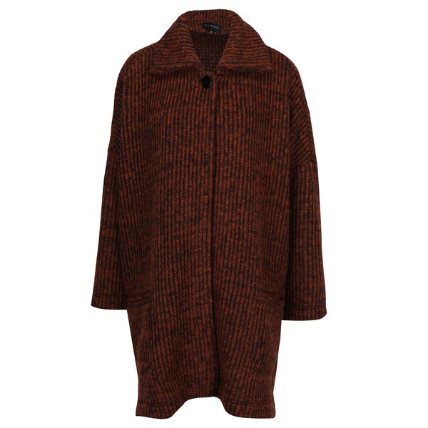 Jacheta oversized caramiziu melanj cu nasture Kvinna