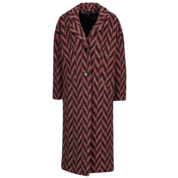 Palton de iarna rosu cu negru cu model Chevron Kvinna