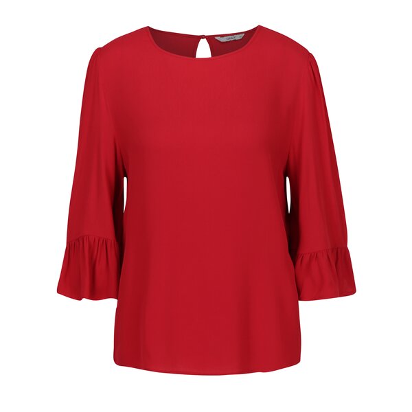 Bluza rosie cu maneci 3/4 si volane - ONLY Marly