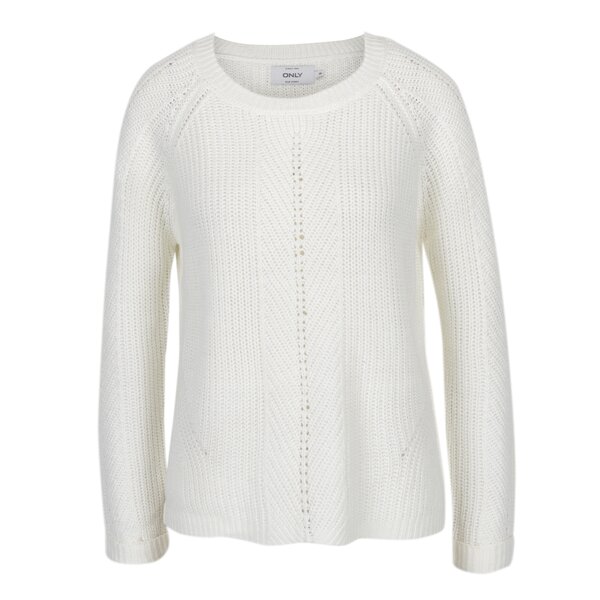 Pulover tricotat crem - ONLY New Jemma