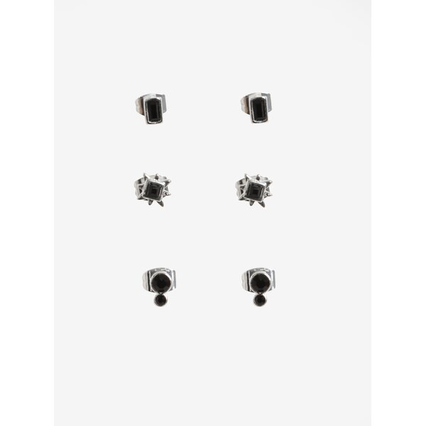 Set cu trei perechi de cercei argintii cu pietre decorative - Pieces Rolla