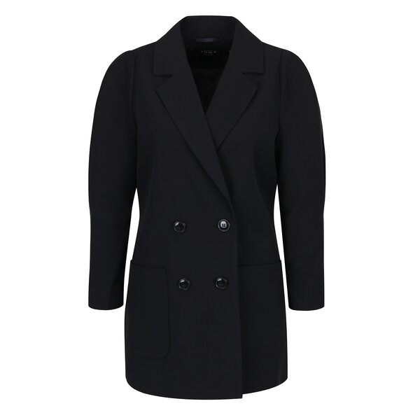 Sacou lung negru cu umeri bufanti VERO MODA Kelly