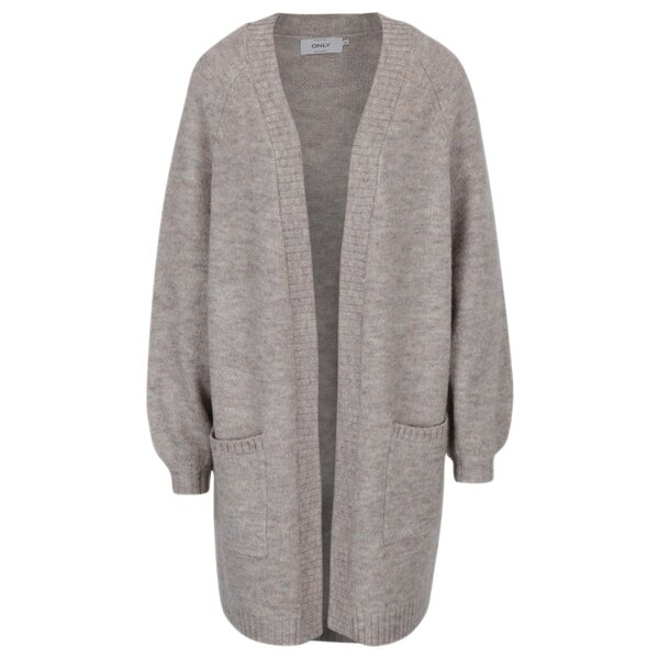 Cardigan lung bej cu buzunare - ONLY Babylou