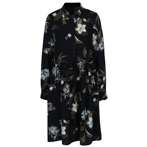 Rochie camasa bleumarin cu print floral VERO MODA Aya
