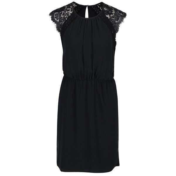 Rochie neagra cu detalii din dantela VERO MODA Nadenka
