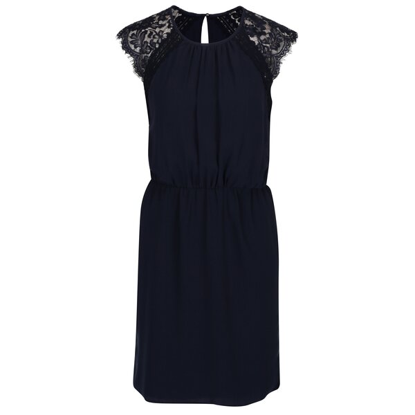 Rochie bleumarin cu detalii din dantela VERO MODA Nadenka