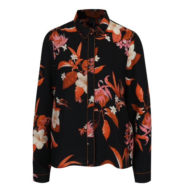 Camasa neagra cu print floral VERO MODA Aya