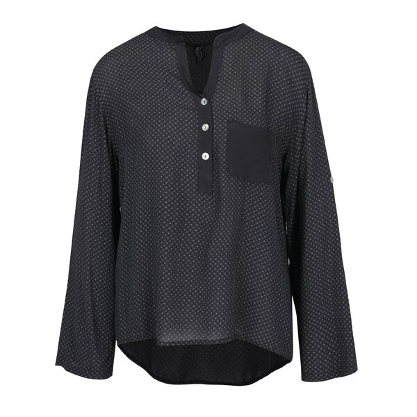 Bluza tunica gri cu print geometric si buzunar Madonna