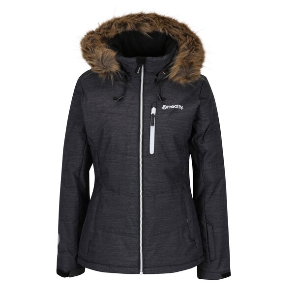 Geaca neagra functionala si impermeabila pentru femei Meatfly Fluffy