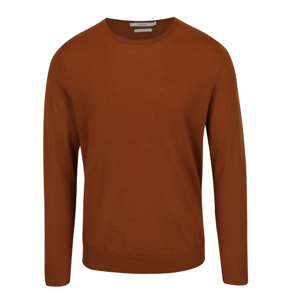 Pulover maro din lana Merino Jack & Jones Premium Mark