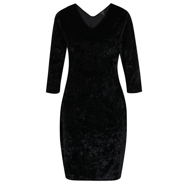 Rochie neagra cu aspect catifelat Yest