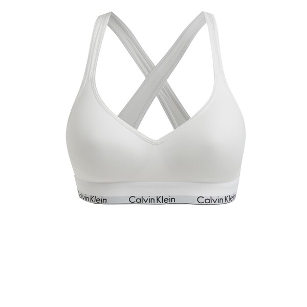 Bustier alb sport cu bretele incrucisate si logo - Calvin Klein