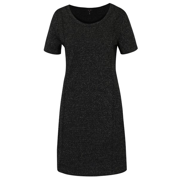 Rochie dreapta neagra cu aspect stralucitor Yest