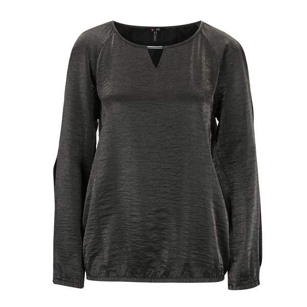 Bluza gri inchis metalic cu decupaje pe maneci Yest
