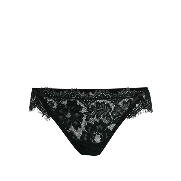 Chiloti din dantela cu funde decorative verde & negru - Eden Lingerie