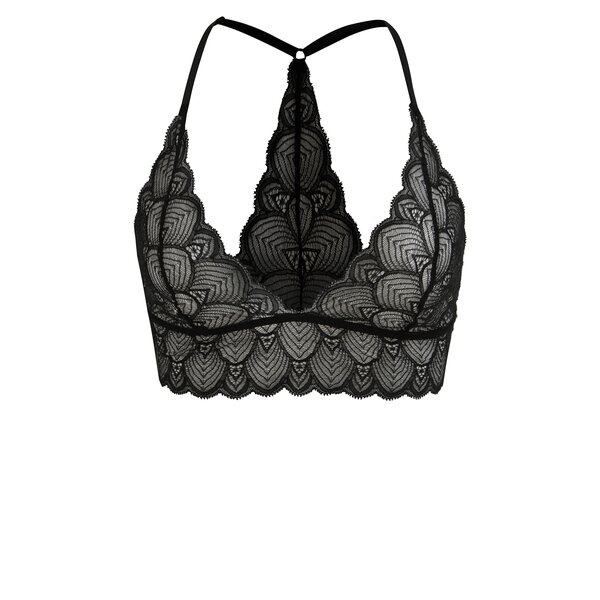 Sutien halter negru cu dantela si decupaje la spate - Y.A.S Ellie