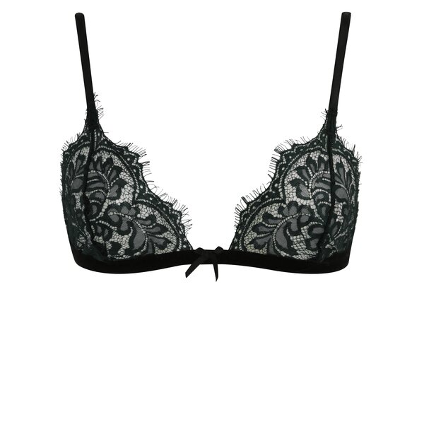 Sutien din dantela verde cu fundita decorativa si bretele ajustabile - Eden Lingerie