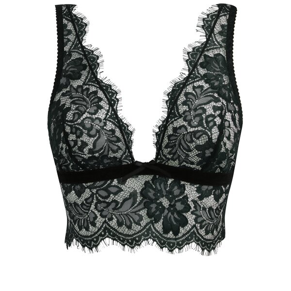 Sutien verde din dantela cu terminatie lata sub bust - Eden Lingerie