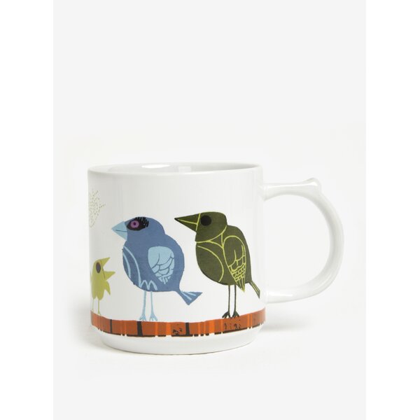 Cana alba cu print pasari - Family of Birds Coffee Mug