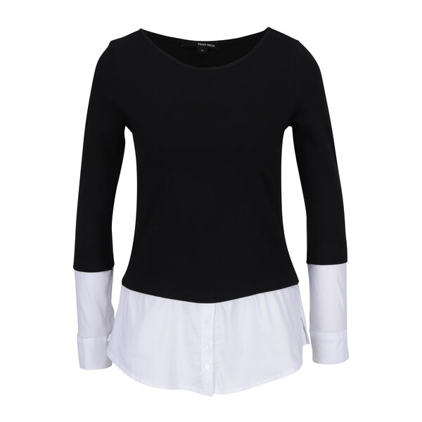 Bluza cu terminatie de camasa negru&alb TALLY WEiJL