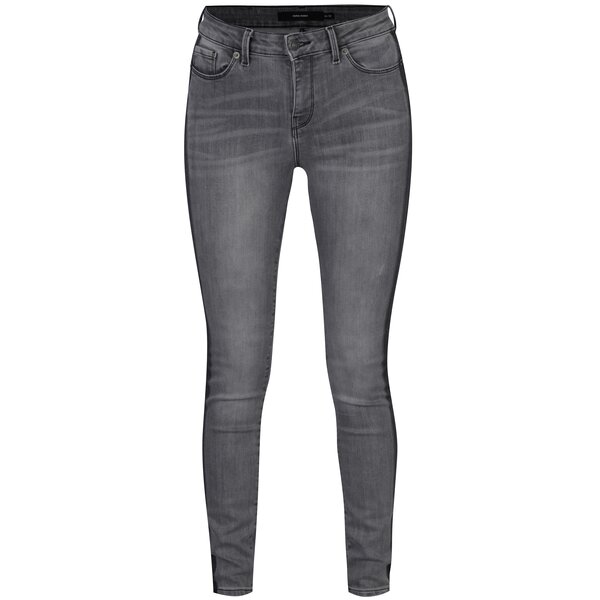 Blugi slim fit gri cu dunga decorativa laterala - VERO MODA Seven