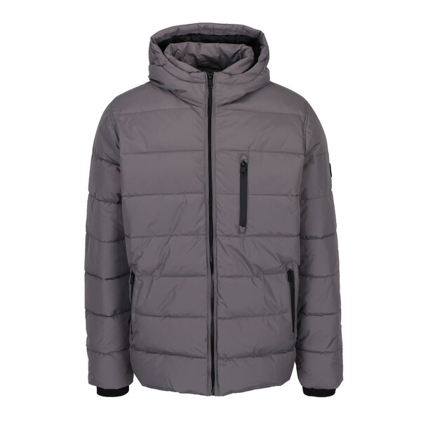 Geaca matlasata cu fermoare gri Burton Menswear London