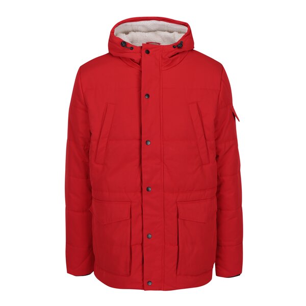 Geaca rosie cu dublura de blana sintetica Burton Menswear London