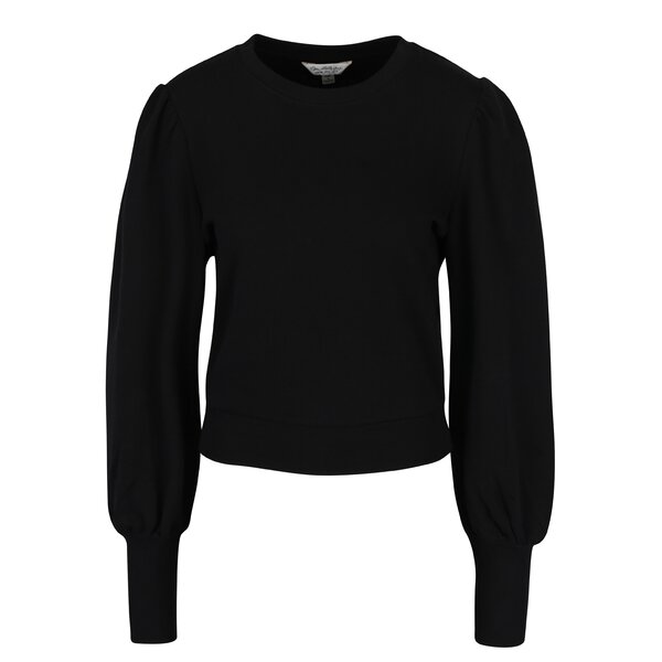 Bluza crop neagra cu maneci balon Miss Selfridge