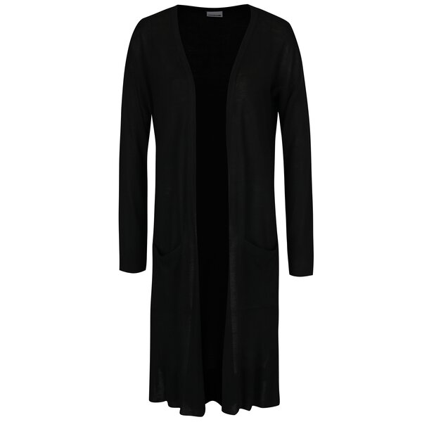 Cardigan lung negru cu slituri si buzunare - Noisy May Becca