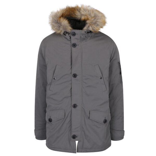 Geaca parka gri de iarna Burton Menswear London
