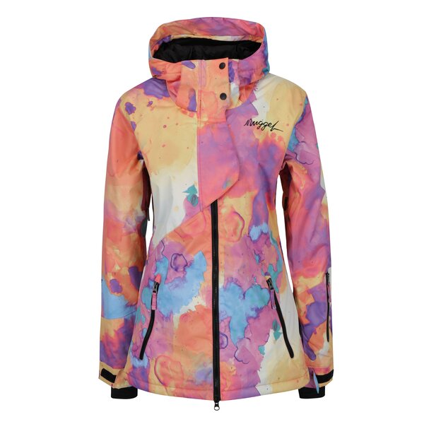 Geaca portocalie impermeabila cu print watercolor NUGGET Spotty