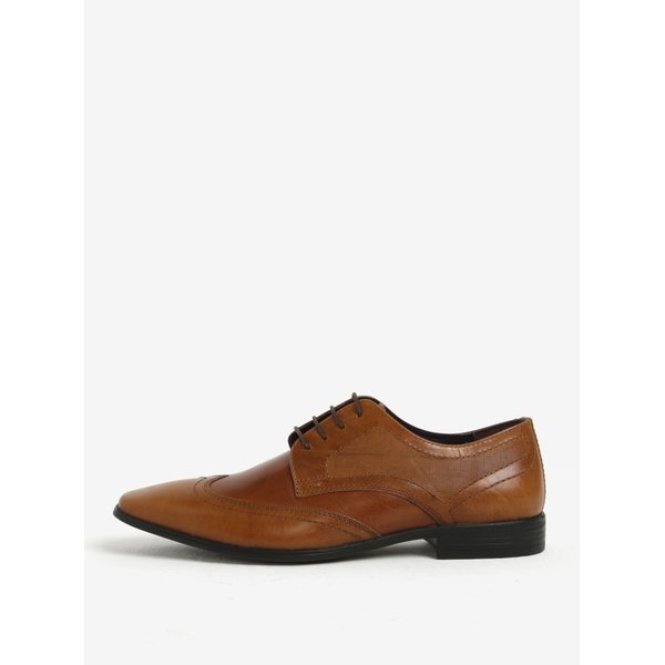 Pantofi maro din piele cu model Burton Menswear London