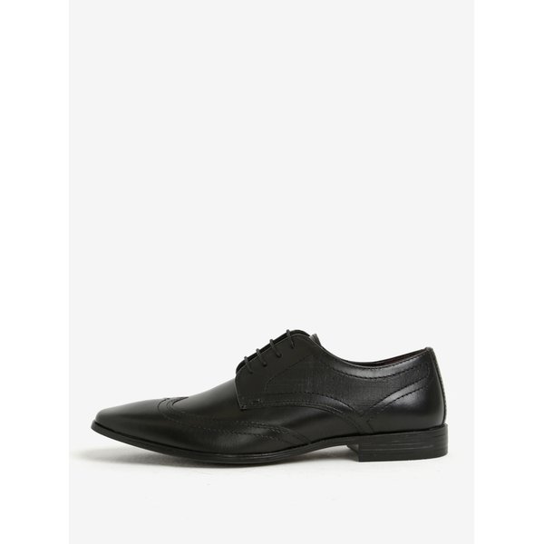 Pantofi negri din piele cu model Burton Menswear London