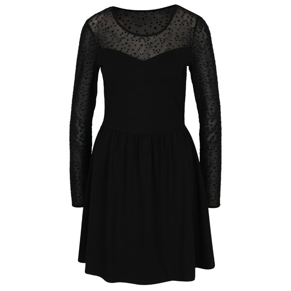 Rochie neagra cu plasa si aplicatie stea catifelata ONLY Niella