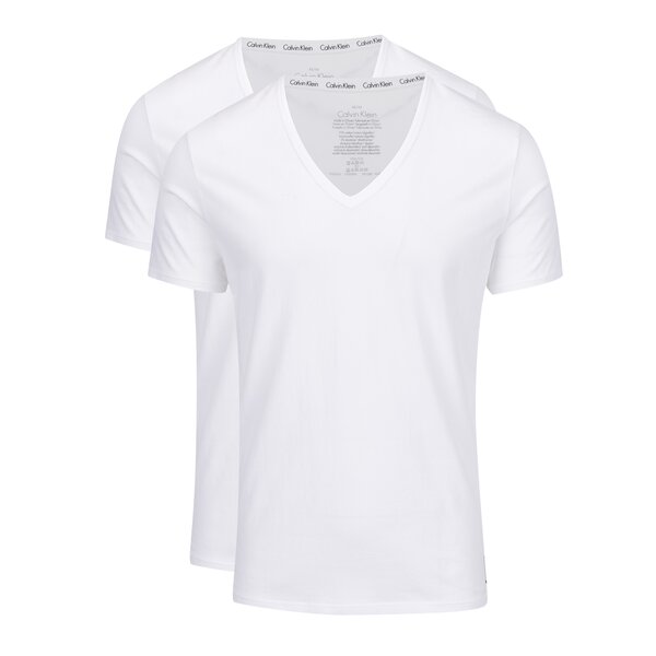 Set de 2 tricouri basic albe pentru barbati - Calvin Klein