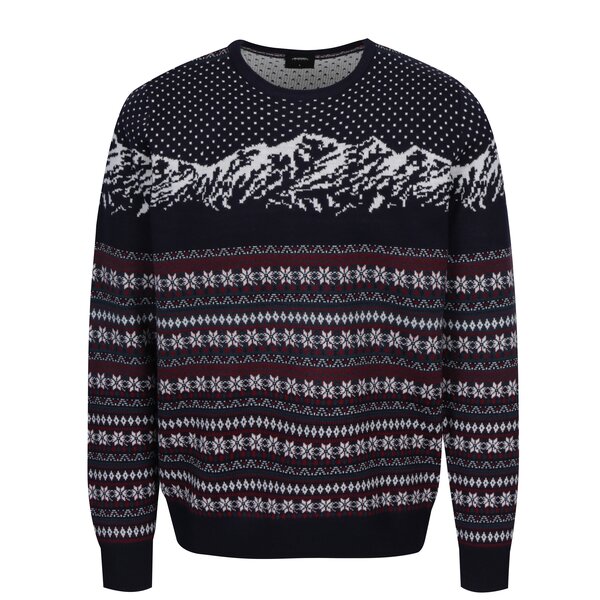Pulover bleumarin cu model norvegian Burton Menswear London