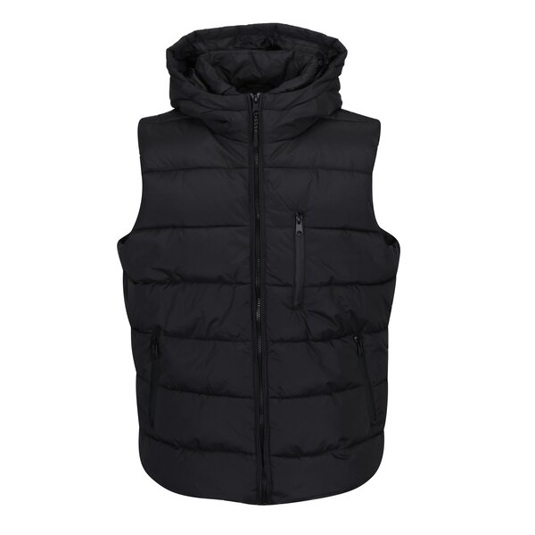 Vesta neagra matlasata cu gluga Burton Menswear London