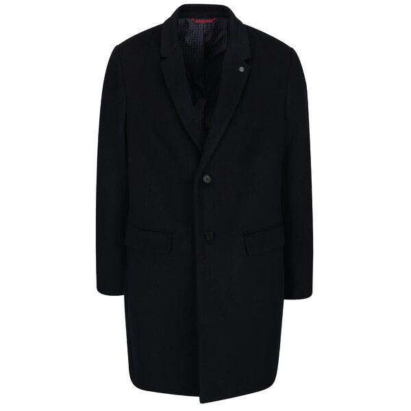 Palton negru din amestec de lana Burton Menswear London