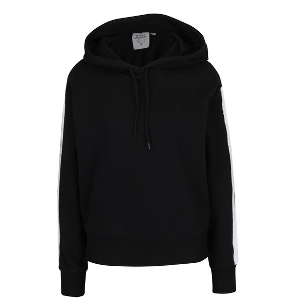 Hanorac negru cu dungi pe maneci Cheap Monday