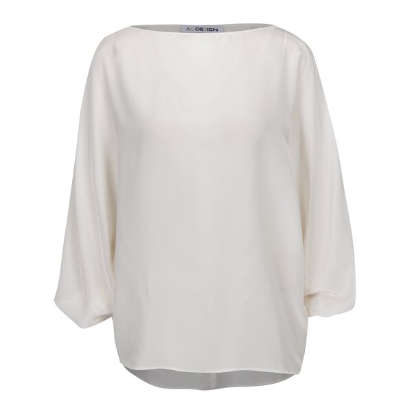 Bluza alb prafuit din matase cu maneci liliac - Alexandra Ghiorghie Berin