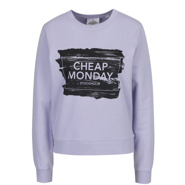 Bluza violet deschis cu print logo Cheap Monday