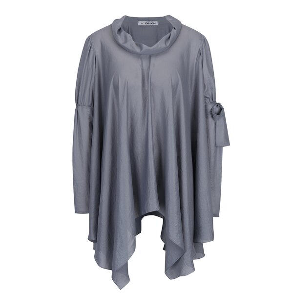 Bluza asimetrica gri cu croi clos - Alexandra Ghiorghie Elaro